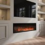 GRADE A3 - Black Slimline Inset Electric Media Wall Smart Fire Place - 60 Inch - AmberGlo