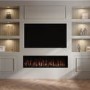 Black Slimline Inset Electric Media Wall Smart Fire Place - 60 Inch - AmberGlo
