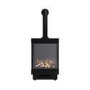 Large Electric Log Burner-Style Stove with Decorative Flue in Black - AmberGlo
