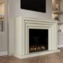 Cream Fire Surround and Electric Fire with Logs - AmberGlo