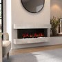 Stone-Effect Wall-Mounted Electric Smart Fire Place with Surround - 52 Inch - AmberGlo