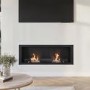 Bioethanol Media Wall Fireplace in Black - 50 Inch - AmberGlo