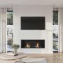Bioethanol Media Wall Fireplace in Black - 50 Inch - AmberGlo