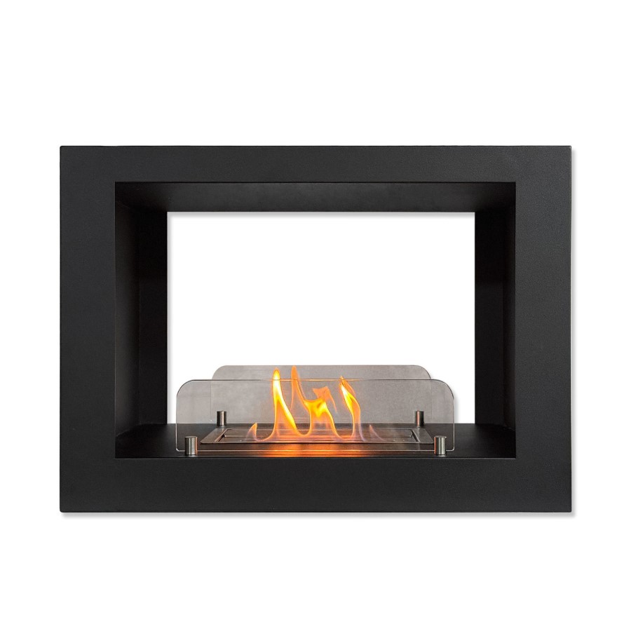 Double-Sided Bioethanol Fireplace in Black - 27 Inch - AmberGlo