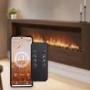 Wall-Mounted Electric Fire with Walnut Surround - 70 Inch - AmberGlo