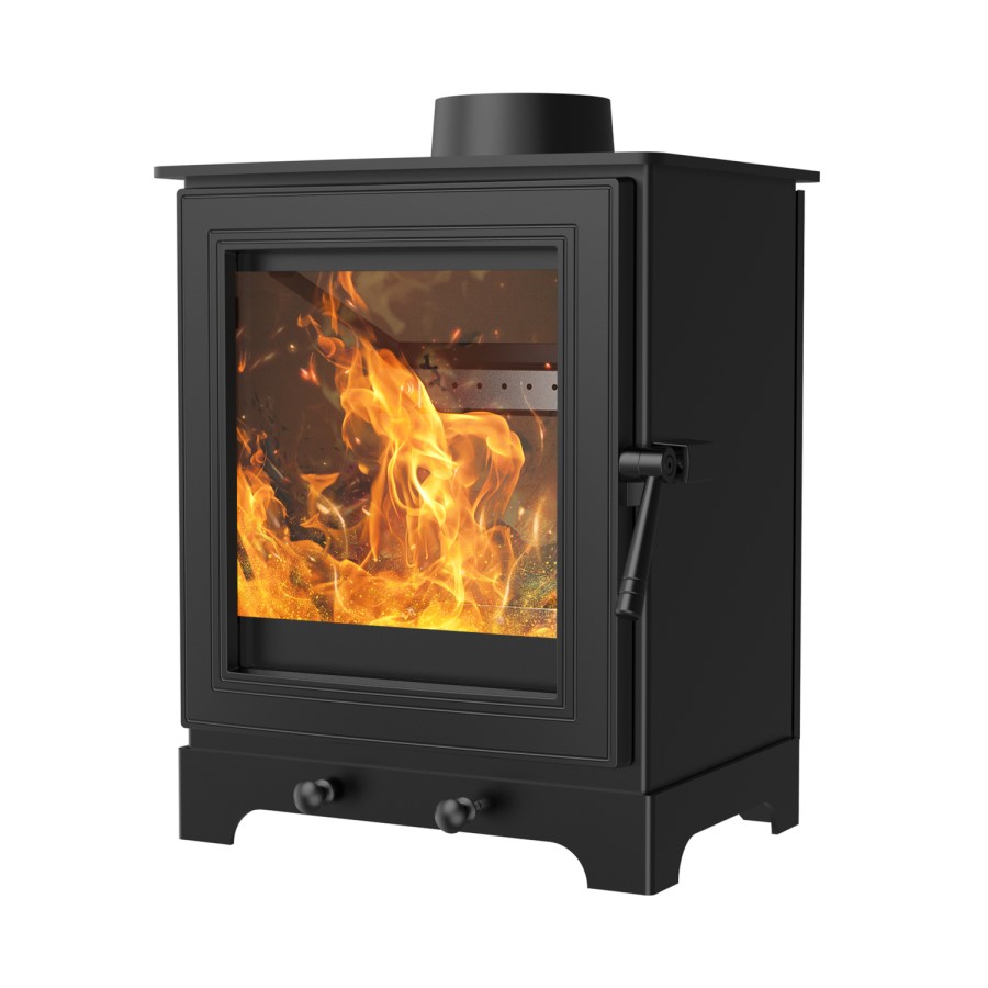 Freestanding 5kW Log Burner Stove in Black - AmberGlo