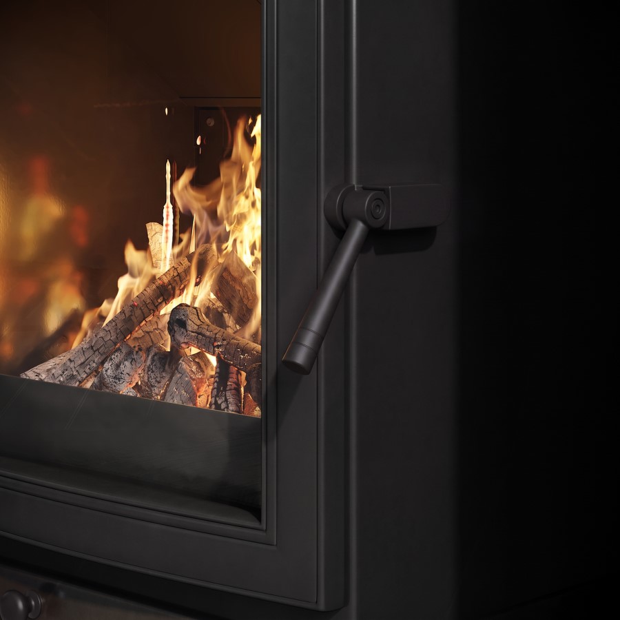 Freestanding 5kW Log Burner Stove in Black - AmberGlo