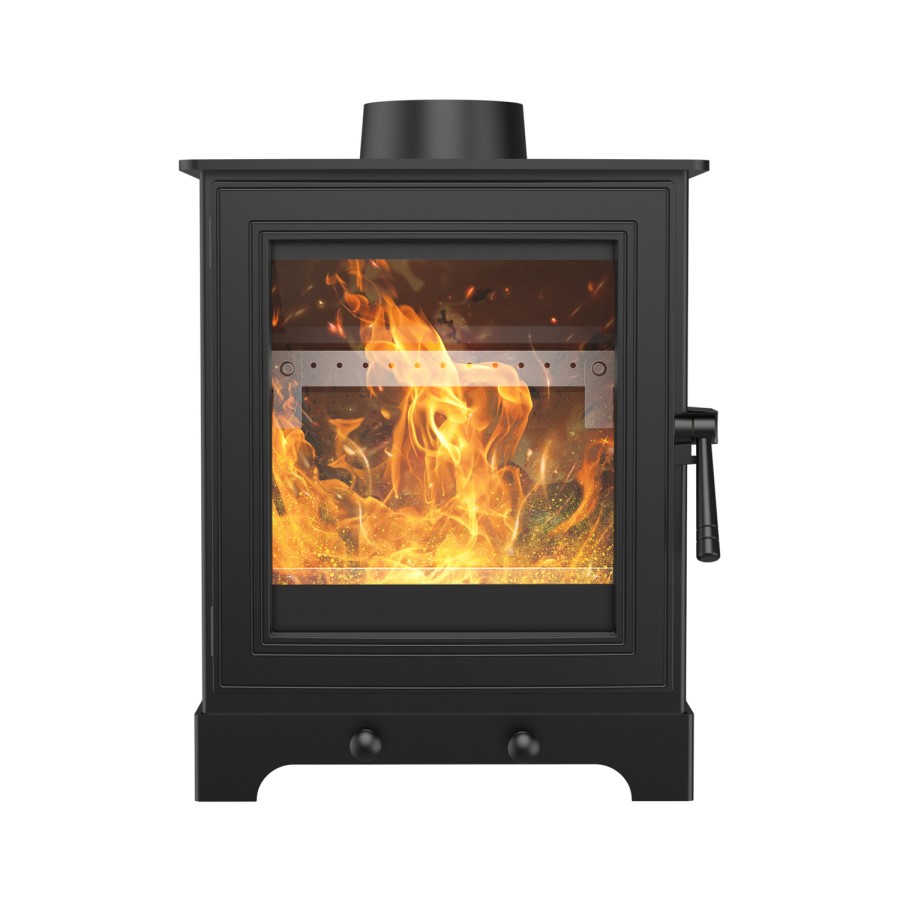 Freestanding 5kW Log Burner Stove in Black - AmberGlo
