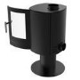 Floating 5.1kW Log Burner Multi-Fuel Stove in Black - AmberGlo