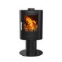 Floating 5.1kW Log Burner Multi-Fuel Stove in Black - AmberGlo
