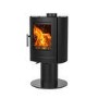 Floating 5.1kW Log Burner Multi-Fuel Stove in Black - AmberGlo