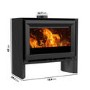 Freestanding 8.2kW Wide Log Burner Stove in Black - AmberGlo