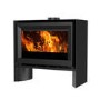 Freestanding 8.2kW Wide Log Burner Stove in Black - AmberGlo