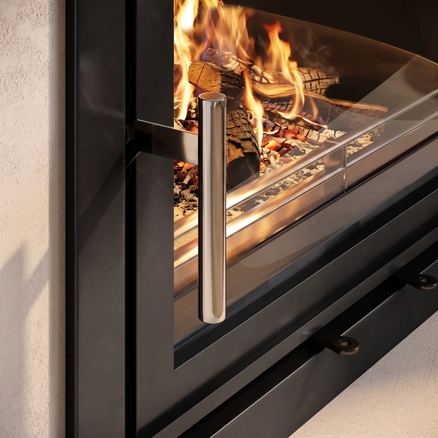 Inset Cassette 8.2kW Log Burner Stove in Black - AmberGlo