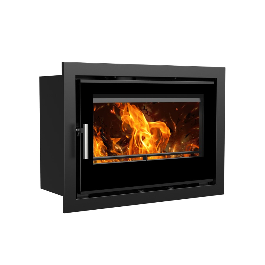 Inset Cassette 8.2kW Log Burner Stove in Black - AmberGlo