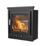 Semi-Inset 5.1kW Log Burner Stove In Black - AmberGlo