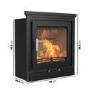 Semi-Inset 5.1kW Log Burner Stove In Black - AmberGlo