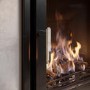 Semi-Inset 5.1kW Log Burner Stove In Black - AmberGlo