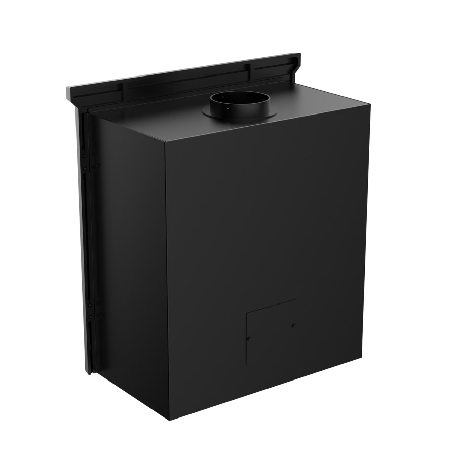 Semi-Inset 5.1kW Log Burner Stove In Black - AmberGlo