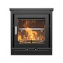 Semi-Inset 5.1kW Log Burner Stove In Black - AmberGlo