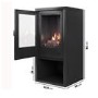 Freestanding 1.8kW Electric Log Burner Style Stove in Black with Log Store - AmberGlo