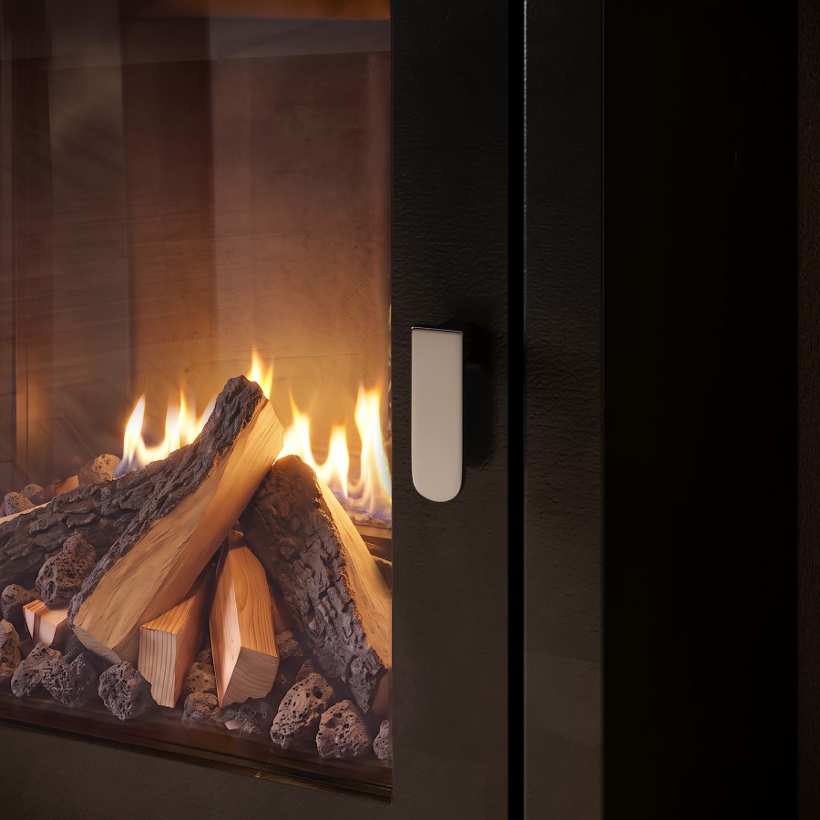 Freestanding 1.8kW Electric Log Burner Style Stove in Black with Log Store - AmberGlo