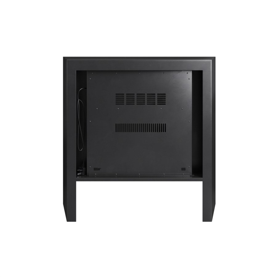 Freestanding 1.8kW Wide Electric Log Burner Style Stove in Black with Log Store - AmberGlo
