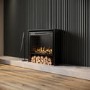 Freestanding 1.8kW Wide Electric Log Burner Style Stove in Black with Log Store - AmberGlo