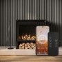 Freestanding 1.8kW Wide Electric Log Burner Style Stove in Black with Log Store - AmberGlo