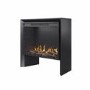 Freestanding 1.8kW Wide Electric Log Burner Style Stove in Black with Log Store - AmberGlo