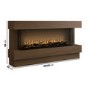 Freestanding Walnut 3-Sided Electric Fire with Logs - 60 Inch - AmberGlo