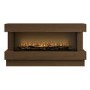 Freestanding Walnut 3-Sided Electric Fire with Logs - 60 Inch - AmberGlo