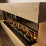 Freestanding Oak 3-Sided Electric Fire with Logs - 60 Inch - AmberGlo