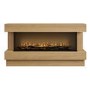 Freestanding Oak 3-Sided Electric Fire with Logs - 60 Inch - AmberGlo