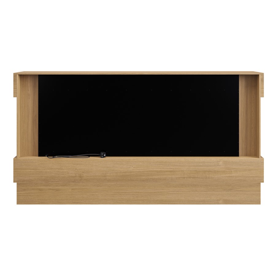 Freestanding Oak 3-Sided Electric Fire with Logs - 60 Inch - AmberGlo