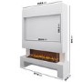 Self Build Media Wall with Black 3-Sided Inset Electric Fire with Log Store - 50 Inch - AmberGlo