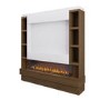 Self Build Walnut Media Wall with Black 3-Sided Inset Electric Fire with Shelving - 50 Inch - AmberGlo