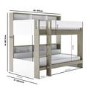 White and Oak Bunk Bed with Storage Shelves - Aire