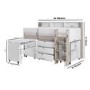 White and Oak Mid Sleeper Cabin Bed with Desk and Storage - Aire