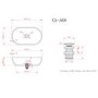 Matt White Oval Stone Resin Countertop Basin with Waste 560mm - Almas