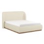 Cream Upholstered King Size Ottoman Bed with Curved Headboard - Adelyn