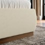 Cream Upholstered Super King Ottoman Bed with Curved Headboard - Adelyn