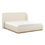 Cream Upholstered Super King Ottoman Bed with Curved Headboard - Adelyn