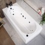 Single Ended Whirlpool Spa Bath with 14 Matt Black Whirlpool Jets 1700 x 750mm - Alton
