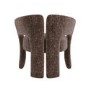 Brown Boucle Modern Curved Accent Chair - Azalea