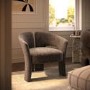 Brown Boucle Modern Curved Accent Chair - Azalea