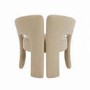 ONLY OPENED - Beige Velvet Modern Curved Accent Chair - Azalea