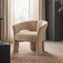 ONLY OPENED - Beige Velvet Modern Curved Accent Chair - Azalea