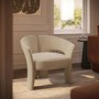 ONLY OPENED - Beige Velvet Modern Curved Accent Chair - Azalea