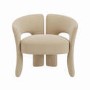 ONLY OPENED - Beige Velvet Modern Curved Accent Chair - Azalea
